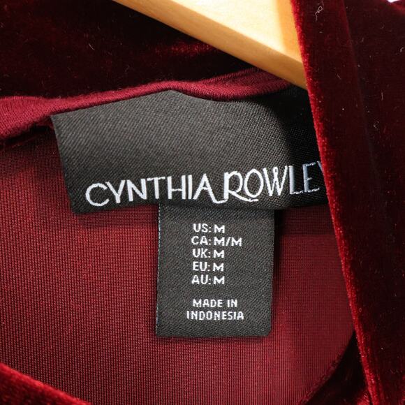 Cynthia Rowley A-Line Velvet Sleeveless Swing Dress Ruby Red Size Medium - Picture 6 of 7